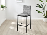 2x Milan Grey Velvet Bar Stools Black Legs - Milan Velvet bar stool grey (11)_nsbl.jpg
