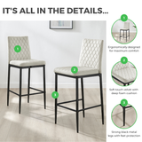 2x Milan Black Velvet Bar Stools Black Legs - Milan Bar Velvet Black Details.png