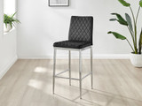 2x Milan Black Velvet Bar Stools Silver Legs - Milan Velvet bar stool black (1)_ns.jpg 2x Milan Black Velvet Bar Stools Silver Legs - Milan Velvet bar stool black (1)_ns.jpg