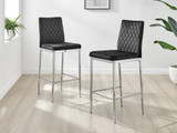 2x Milan Black Velvet Bar Stools Silver Legs - Milan Velvet bar stool black (7)_ns.jpg 2x Milan Black Velvet Bar Stools Silver Legs - Milan Velvet bar stool black (7)_ns.jpg