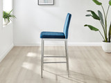 2x Milan Navy Velvet Counter Stools Silver Legs - Milan Velvet bar stool navy ns (2).jpg