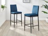 2x Milan Navy Blue Velvet Counter Stools Black Legs - Milan Velvet bar stool navy (17)_nsbl.jpg