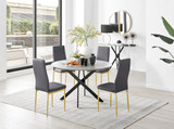Novara Grey Concrete Effect Black Leg 120cm Round Dining Table & 4 Velvet Milan Gold Leg Chairs - novara-concrete-120-blk-metal-round-dining-table-4-gry-velvet-milan-gld-chairs-set.jpg