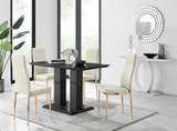 Imperia 4 Black Dining Table and 4 Velvet Milan Gold Leg Chairs - imperia-4-black-high-gloss-rectangle-dining-table-4-cream-velvet-milan-gold-chairs-set.jpg