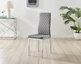 Atlanta 4 White Dining Table and 4 Velvet Milan Chairs - Milan velvet Dining Chairs grey (4).jpg