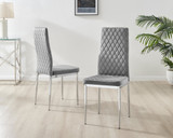 Enna White Glass Extending Dining Table and 4 Velvet Milan Chairs - Milan velvet Dining Chairs grey (6).jpg