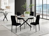 Novara White Marble Black Leg 120cm Round Dining Table & 4 Velvet Milan Black Leg Chairs - novara-marble-120-black-metal-round-dining-table-4-black-velvet-milan-black-chairs-set.jpg