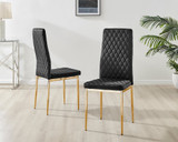 Imperia 6 Black Dining Table and 6 Velvet Milan Gold Leg Chairs - Milan velvet Dining Chairs-black gold (6).jpg