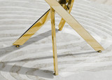 Novara White Gloss Gold Leg Round Dining Table & 4 Velvet Milan Gold Leg Chairs - novara-white-100-gold-metal-modern-round-dining-table-4.jpg