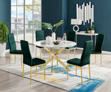 Novara White Marble Gold Leg 120cm Round Dining Table & 6 Velvet Milan Gold Leg Chairs - novara-marble-120-gold-chrome-round-dining-table-6-green-velvet-milan-gold-chairs-set.jpg