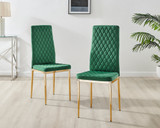 Giovani Round Grey 100cm Table and 4 Velvet Milan Gold Leg Chairs - Milan velvet Dining Chairs-green gold (5).jpg