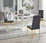 Imperia 4 White Dining Table and 4 Velvet Milan Gold Leg Chairs - imperia-4-seater-white-high-gloss-rectangle-table-4-grey-velvet-milan-gold-chairs.jpg