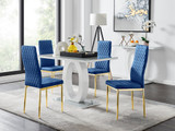 Giovani 4 Grey Dining Table & 4 Velvet Milan Gold Leg Chairs - giovani-grey-high-gloss-rectangle-dining-table-4-navy-velvet-milan-gold-chairs-set.jpg