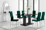 Imperia 6 Black Dining Table and 6 Velvet Milan Chairs - imperia-6-black-high-gloss-rectangle-dining-table-6-green-velvet-milan-chairs-set.jpg