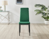 Leonardo Black Leg Glass Dining Table & 4 Velvet Milan Black Leg Chairs - Milan velvet Dining Chairs-green black (4).jpg