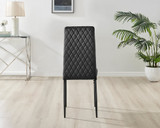 Leonardo Black Leg Glass Dining Table & 4 Velvet Milan Black Leg Chairs - Milan velvet Dining Chairs black  black (3).jpg