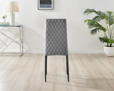 Kylo White High Gloss Dining Table & 6 Velvet Milan Black Leg Chairs - Milan velvet Dining Chairs grey black (2).jpg