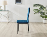 Kylo White High Gloss Dining Table & 6 Velvet Milan Black Leg Chairs - Milan velvet Dining Chairs-navy black (3).jpg