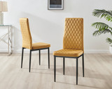 Kylo White High Gloss Dining Table & 6 Velvet Milan Black Leg Chairs - Milan velvet Dining Chairs-mustard black (2).jpg