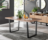Kylo Brown Wood Effect Dining Table & 6 Velvet Milan Black Leg Chairs - kylo-160-wood-veneer-modern-rectangular-dining-table-1.jpg