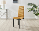 Kylo Brown Wood Effect Dining Table & 6 Velvet Milan Black Leg Chairs - Milan velvet Dining Chairs-mustard black (6).jpg