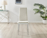Imperia 4 White Dining Table and 4 Velvet Milan Chairs - Milan velvet Dining Chairs-cream (3).jpg