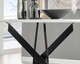 Novara White Gloss Black Leg Round Dining Table & 4 Velvet Milan Black Leg Chairs - novara-white-100-black-metal-modern-round-dining-table-3.jpg