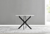 Novara White Gloss Black Leg Round Dining Table & 4 Velvet Milan Black Leg Chairs - novara-white-100-black-metal-modern-round-dining-table-7.jpg
