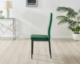 Novara White Gloss Black Leg Round Dining Table & 4 Velvet Milan Black Leg Chairs - Milan velvet Dining Chairs-green black (2).jpg