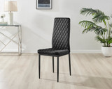 Novara White Gloss Black Leg Round Dining Table & 4 Velvet Milan Black Leg Chairs - Milan velvet Dining Chairs black  black (1).jpg