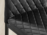 Novara White Gloss Black Leg Round Dining Table & 4 Velvet Milan Black Leg Chairs - Milan velvet Dining Chairs black  black (7).jpg