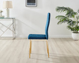 Novara Grey Concrete Effect Black Leg Round Dining Table & 4 Velvet Milan Gold Leg Chairs - Milan velvet Dining Chairs-navy  gold (3).jpg