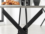 Novara Grey Concrete Effect Black Leg Round Dining Table & 4 Velvet Milan Black Leg Chairs - novara-concrete-100-black-metal-modern-round-dining-table-3.jpg