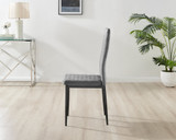 Novara Grey Concrete Effect 120cm Round Dining Table & 4 Velvet Milan Black Leg Chairs - Milan velvet Dining Chairs grey black (3).jpg