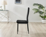 Novara Grey Concrete Effect 120cm Round Dining Table & 4 Velvet Milan Black Leg Chairs - Milan velvet Dining Chairs black  black (2).jpg