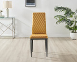 Novara Grey Concrete Effect 120cm Round Dining Table & 4 Velvet Milan Black Leg Chairs - Milan velvet Dining Chairs-mustard black (3).jpg