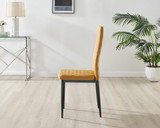 Novara Grey Concrete Effect 120cm Round Dining Table & 4 Velvet Milan Black Leg Chairs - Milan velvet Dining Chairs-mustard black (5).jpg
