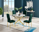 Novara White Marble Gold Leg Round Dining Table & 4 Velvet Milan Gold Leg Chairs - novara-marble-100-gold-metal-round-dining-table-4-green-velvet-milan-gold-chairs-set.jpg