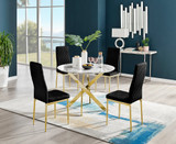 Novara White Marble Gold Leg Round Dining Table & 4 Velvet Milan Gold Leg Chairs - novara-marble-100-gold-metal-round-dining-table-4-black-velvet-milan-gold-chairs-set.jpg