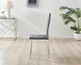 Leonardo Black Leg Glass Dining Table & 6 Velvet Milan Chairs - Milan velvet Dining Chairs grey (3).jpg