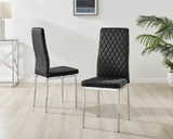 Leonardo Black Leg Glass Dining Table & 6 Velvet Milan Chairs - Milan velvet Dining Chairs-black (6).jpg