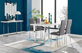 Kylo White High Gloss Dining Table & 4 Velvet Milan Chairs - kylo-120-white-gloss-rectangular-dining-table-4-grey-velvet-milan-silver-chairs-set.jpg