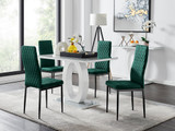 Giovani 4 Grey Dining Table & 4 Velvet Milan Black Leg Chairs - giovani-grey-high-gloss-rectangle-dining-table-4-green-velvet-milan-black-chairs-set.jpg
