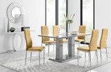 Imperia 6 Grey Dining Table and 6 Velvet Milan Chairs - imperia-6-grey-high-gloss-rectangle-dining-table-6-mustard-velvet-milan-chairs-set.jpg