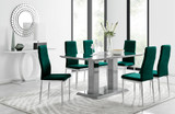 Imperia 6 Grey Dining Table and 6 Velvet Milan Chairs - imperia-6-grey-high-gloss-rectangle-dining-table-6-green-velvet-milan-chairs-set.jpg