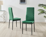 Kylo Brown Wood Effect Dining Table & 4 Velvet Milan Black Leg Chairs - Milan velvet Dining Chairs-green black (6).jpg