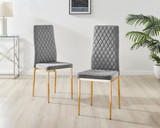 Leonardo 6 Gold Dining Table and 6 Velvet Milan Gold Leg Chairs - Milan velvet Dining Chairs grey  gold (5).jpg