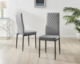 Kylo White Marble Effect Dining Table & 6 Velvet Milan Black Leg Chairs - Milan velvet Dining Chairs grey black (6).jpg