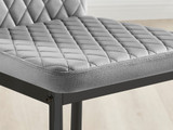 Kylo White Marble Effect Dining Table & 4 Velvet Milan Black Leg Chairs - Milan velvet Dining Chairs grey black (8).jpg