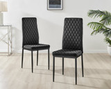 Kylo White Marble Effect Dining Table & 4 Velvet Milan Black Leg Chairs - Milan velvet Dining Chairs black  black (5).jpg